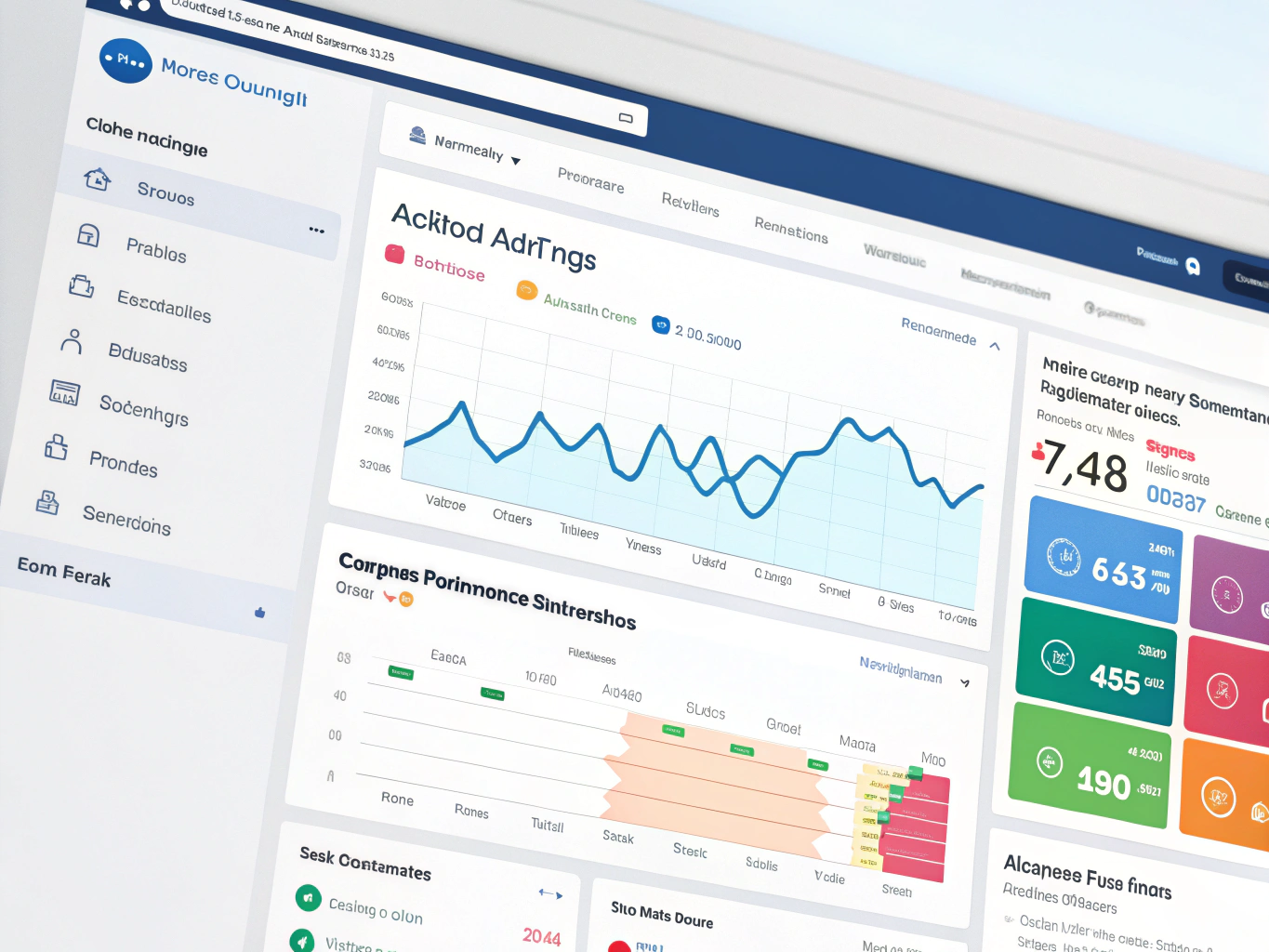 Paid advertising dashboard showing campaign performance